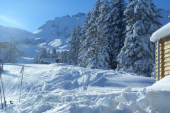 Blick auf Skigebiet